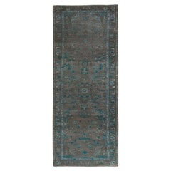 Brauner übergefärbter persischer Bibikabad-Teppich aus reiner Wolle, handgeknüpft