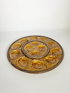 Brown Oyster Dish, France, 20th Century