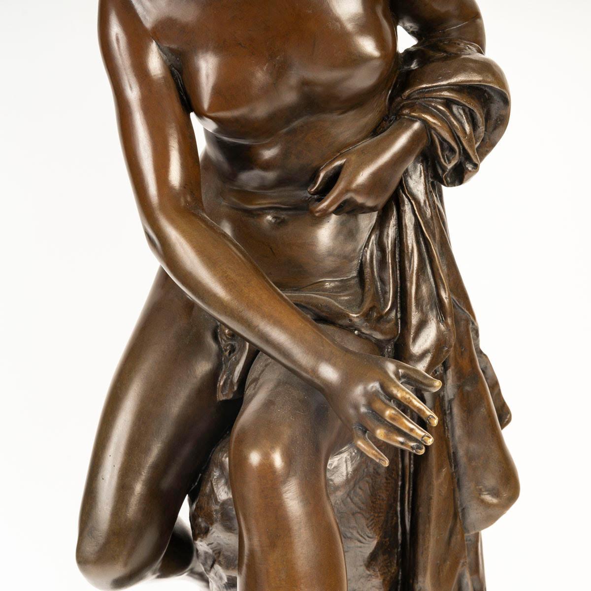 Napoleone III Scultura in bronzo con patina marrone di Léon Pilet, XIX secolo. in vendita