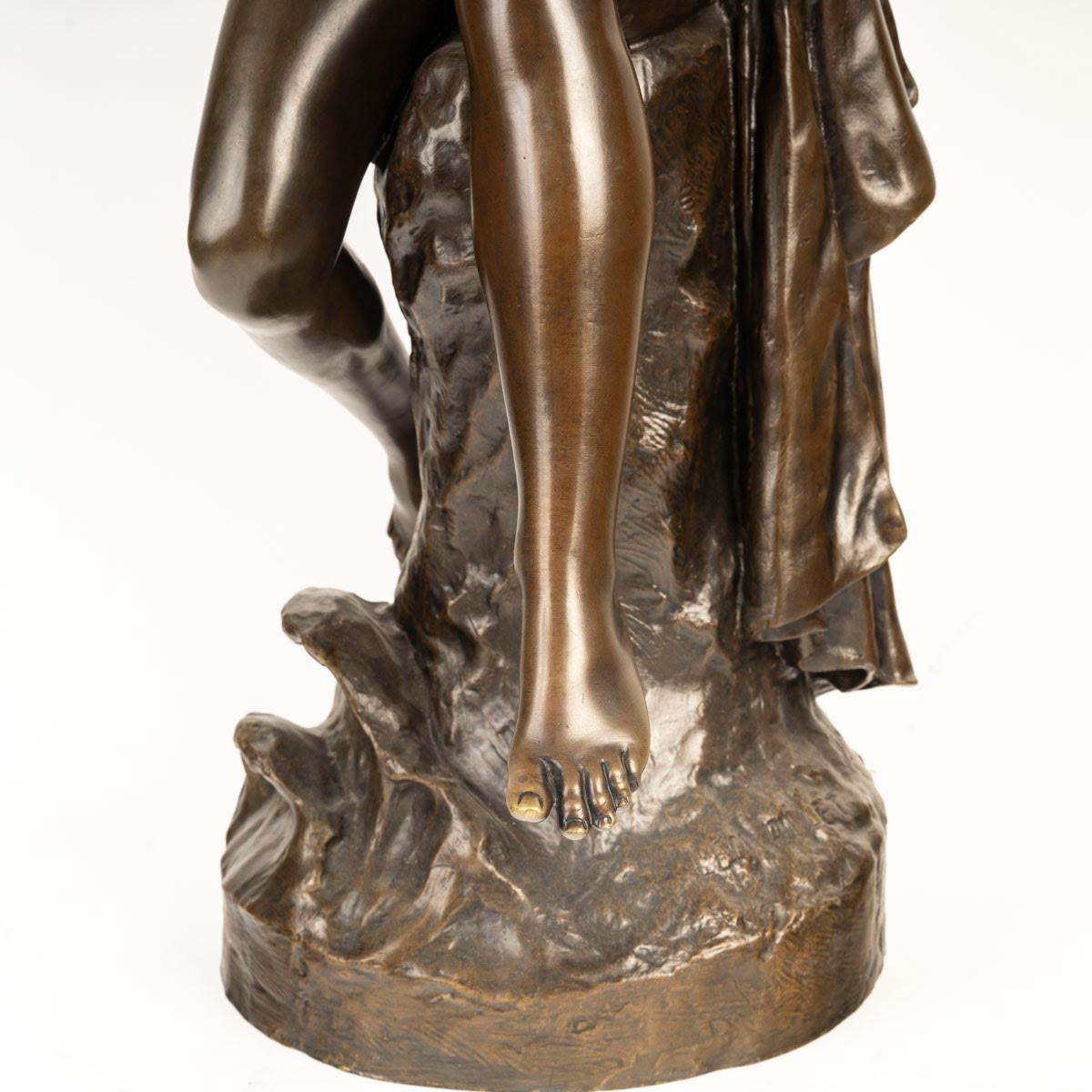 Francese Scultura in bronzo con patina marrone di Léon Pilet, XIX secolo. in vendita