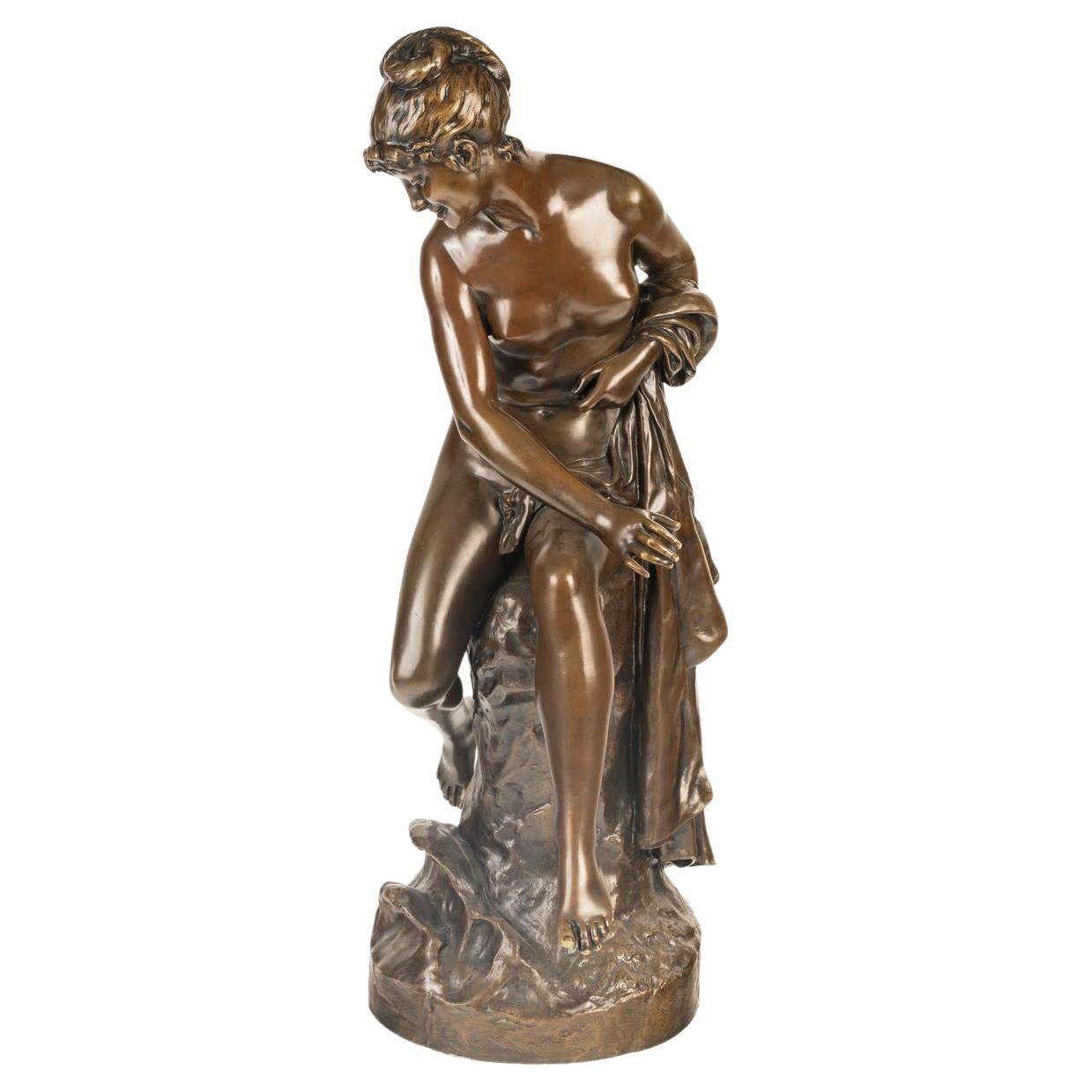 Scultura in bronzo con patina marrone di Léon Pilet, XIX secolo.