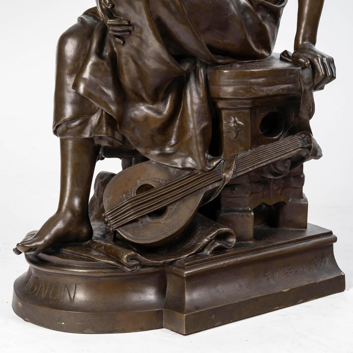 Francese Sculture in bronzo con patina marrone di Eugène Antoine Aizelin, periodo Napoleone III. in vendita