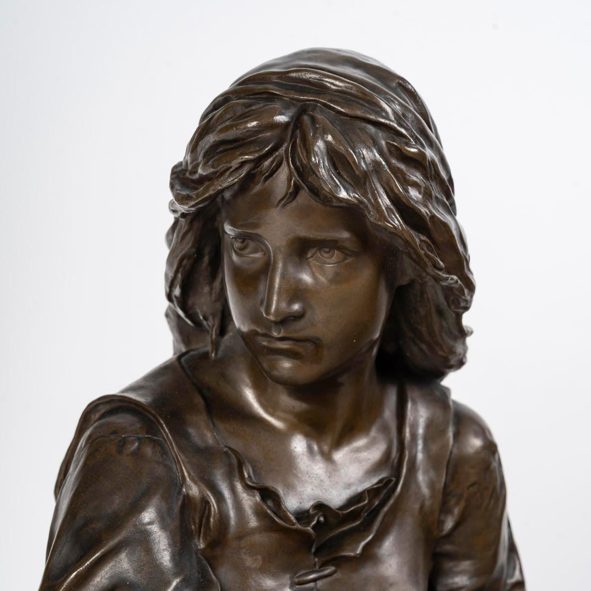 XIX secolo Sculture in bronzo con patina marrone di Eugène Antoine Aizelin, periodo Napoleone III. in vendita