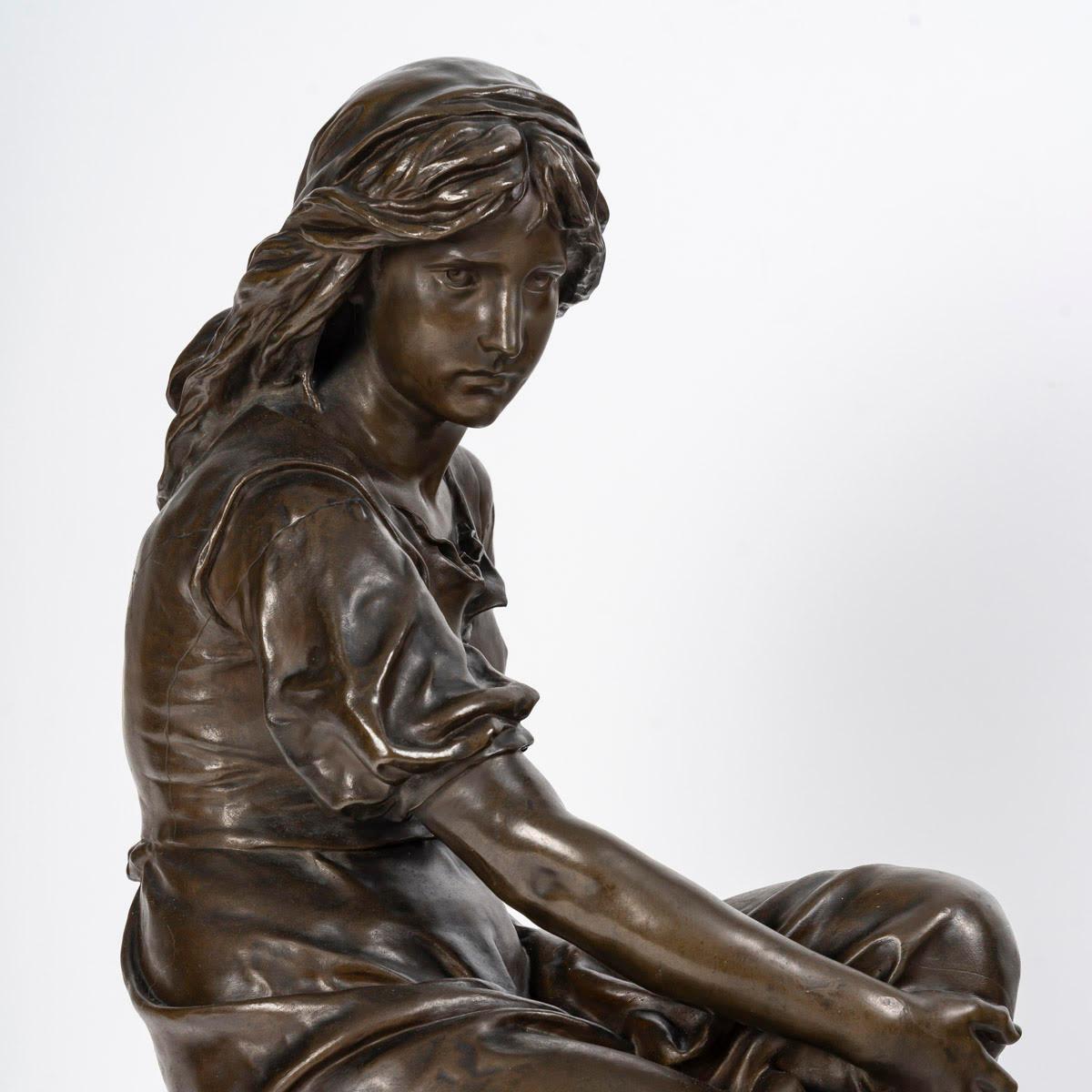 Sculture in bronzo con patina marrone di Eugène Antoine Aizelin, periodo Napoleone III. in vendita 1