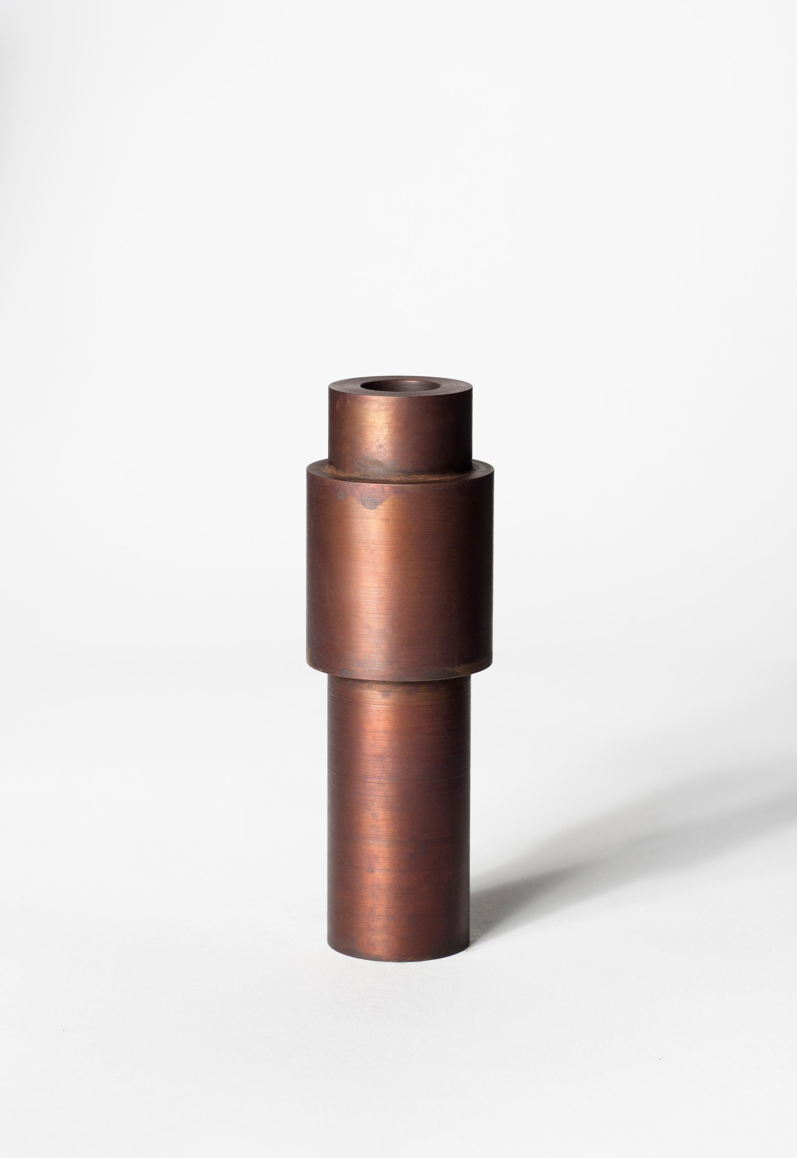 Brown Patina Steel Candlestick by Lukasz Friedrich 4