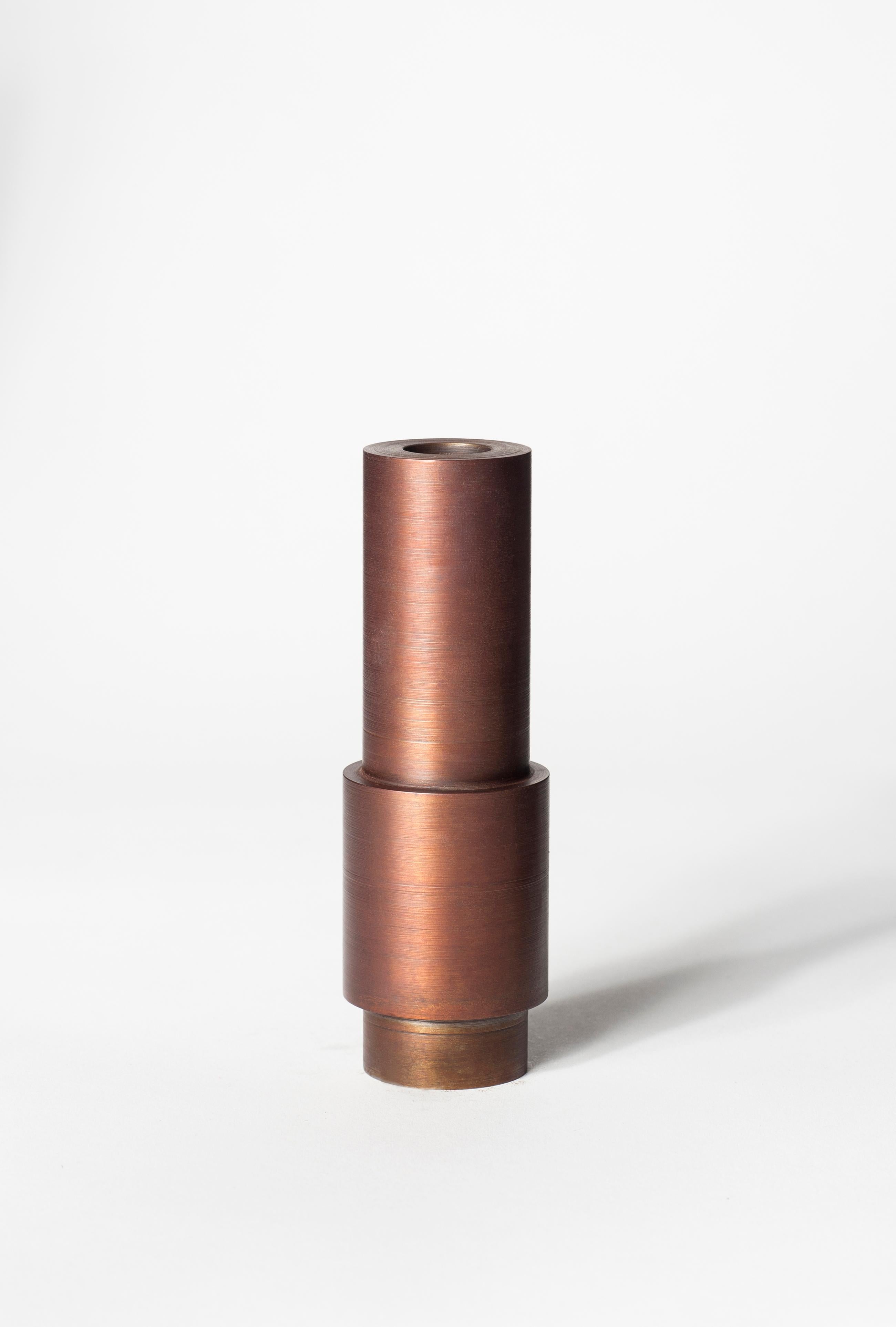 Brown Patina Steel Candlestick by Lukasz Friedrich 5