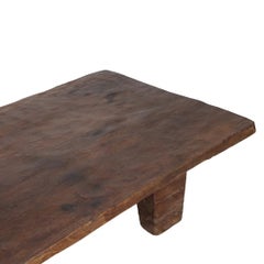 Brown Patinated Wooden Naga Table, Crafted in India, Early 20th Century