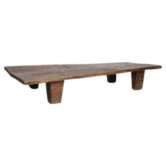 Brown Patinated Wooden Naga Table, Crafted in India, Early 20th Century