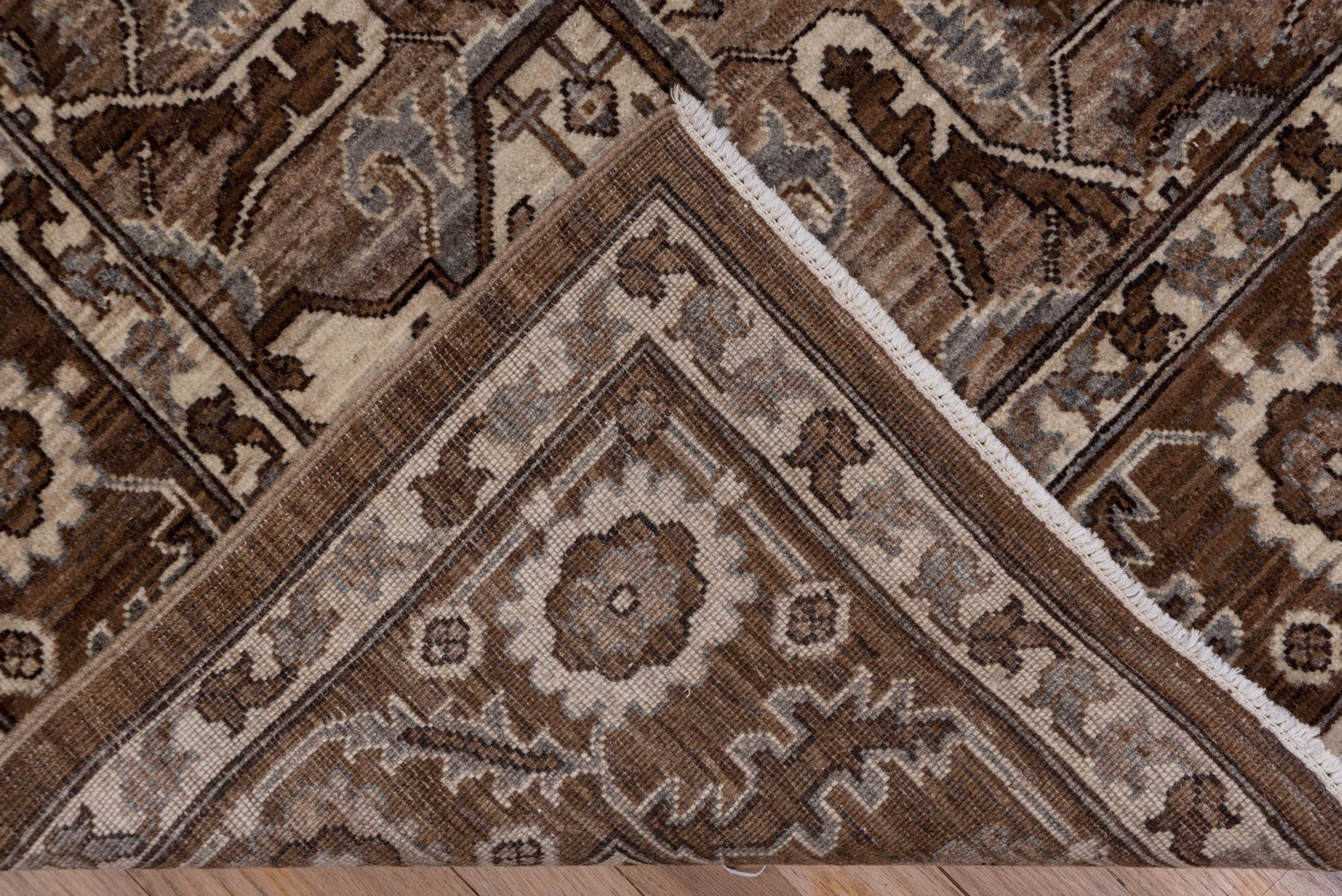 Heriz Serapi Brown Persian Heriz Carpet For Sale