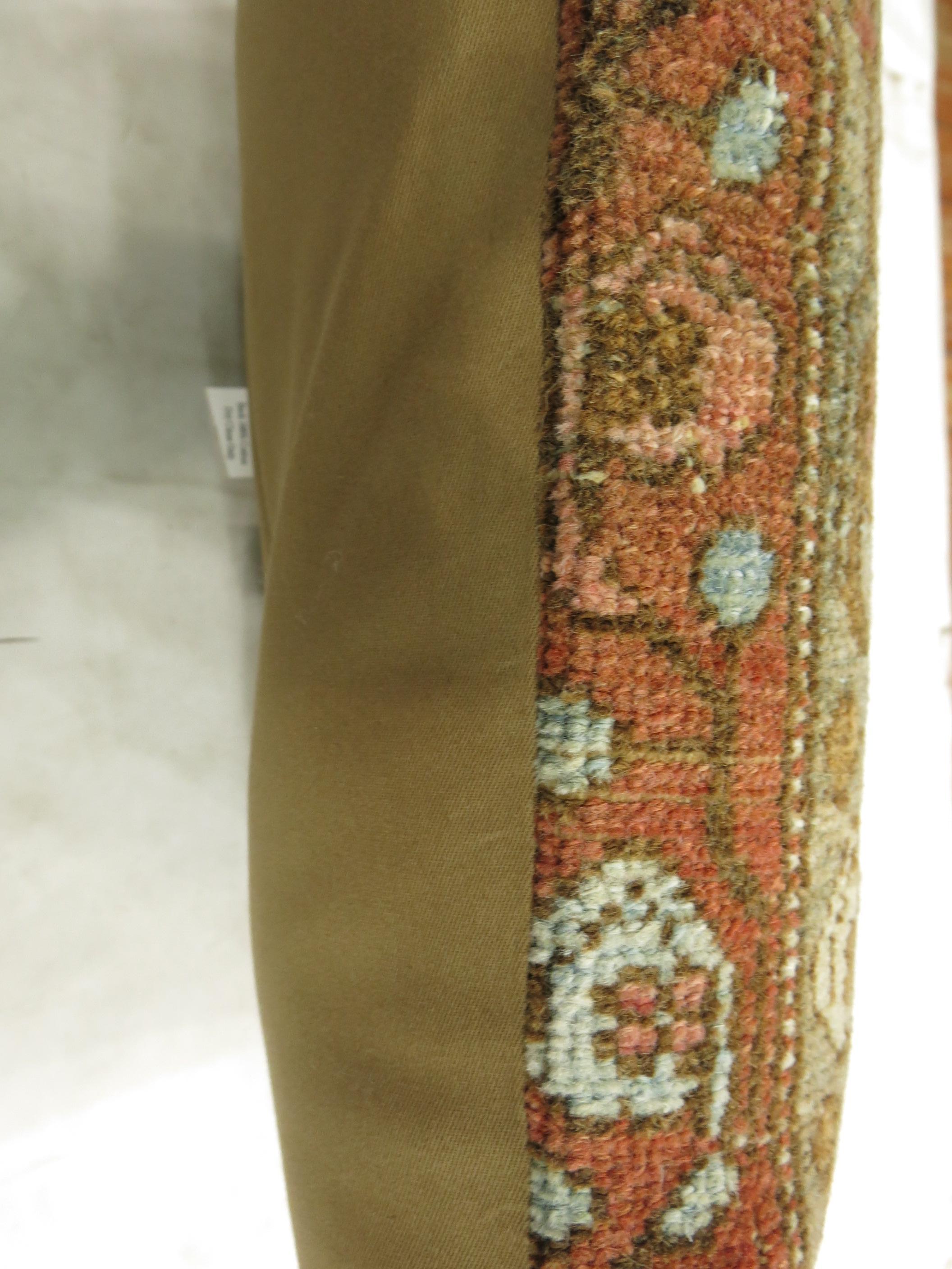 Sultanabad Brown Persian Malayer Rug Pillow For Sale