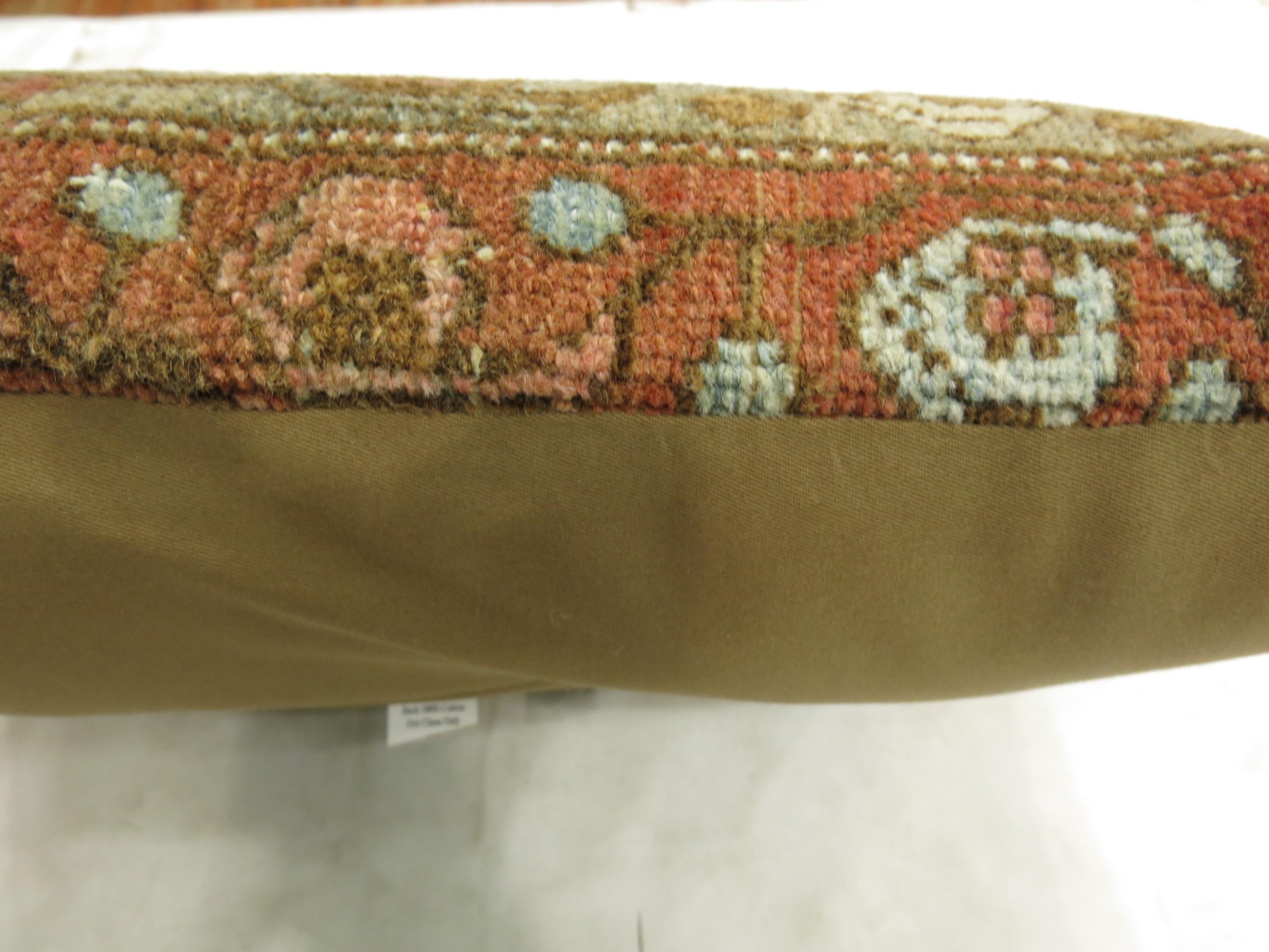 Asian Brown Persian Malayer Rug Pillow For Sale