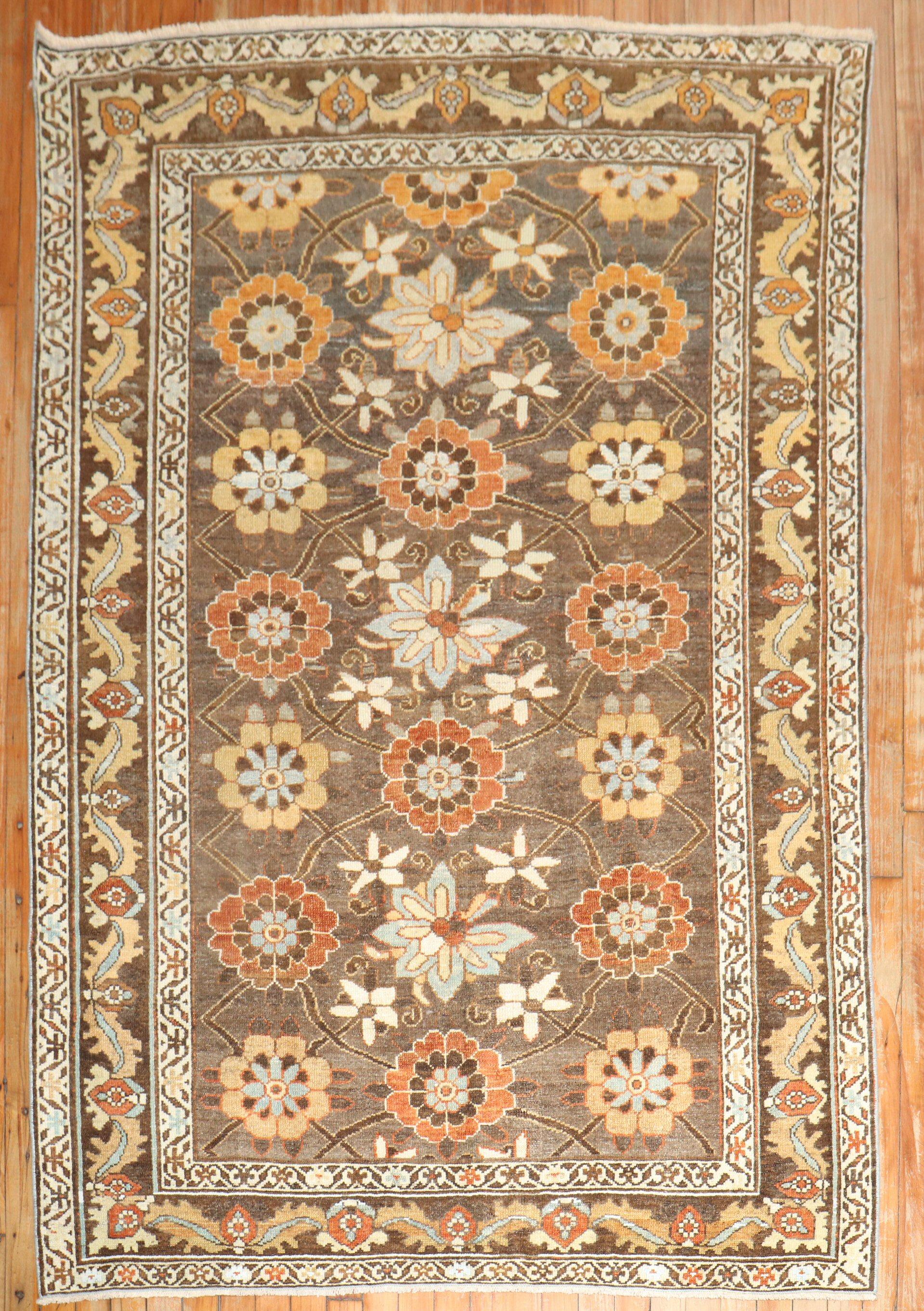 An accent size early 20th century Persian Veramin rug in predominantly brown

Measures: 4'6