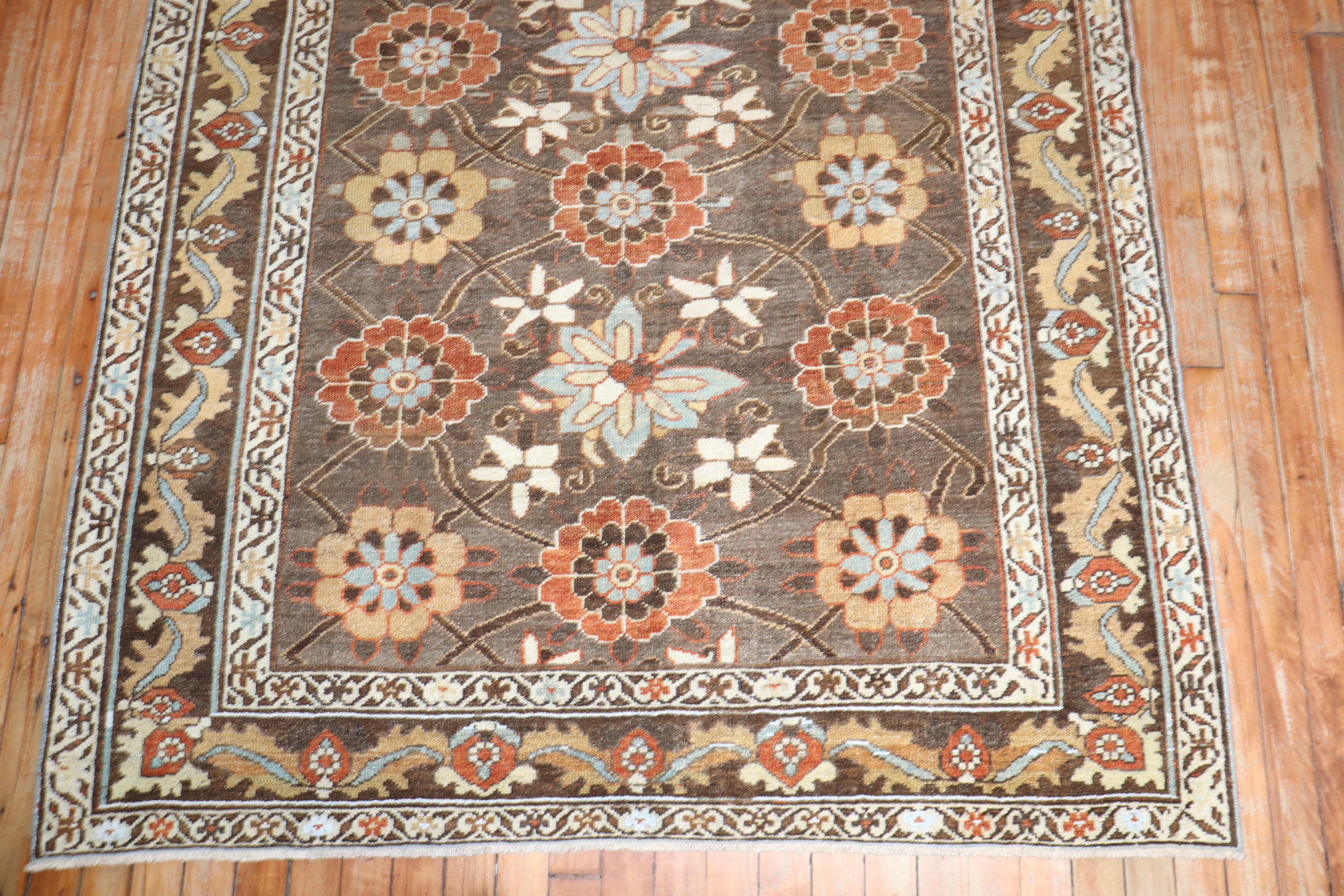 Brown Persian Veramin Rug In Good Condition For Sale In New York, NY