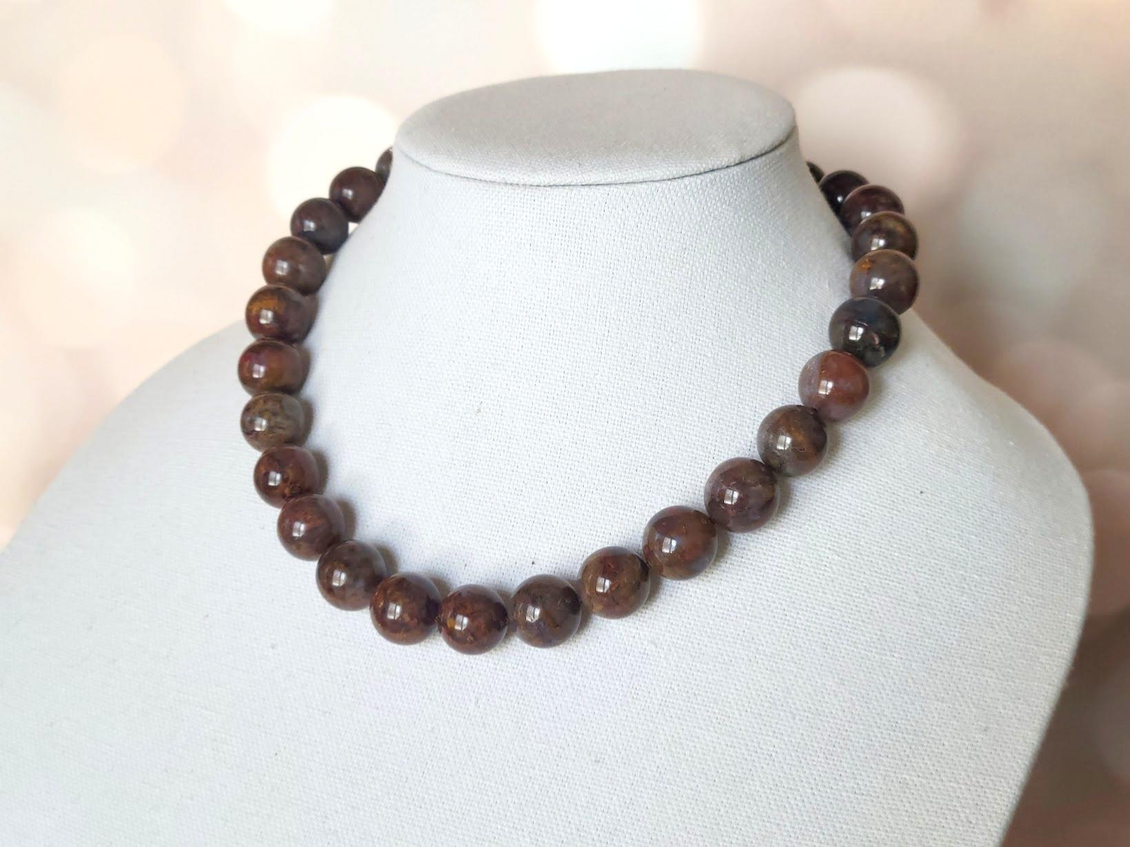 Brown Pietersite Knotted Necklace For Sale 5