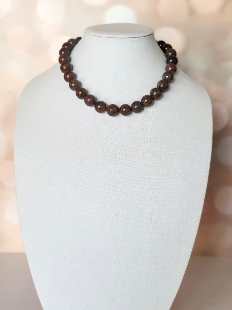 Brown Pietersite Knotted Necklace For Sale 1