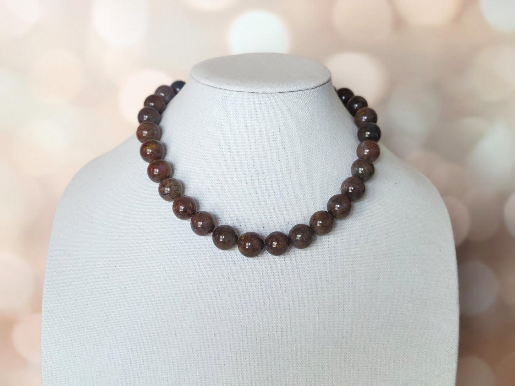 Brown Pietersite Knotted Necklace For Sale 2