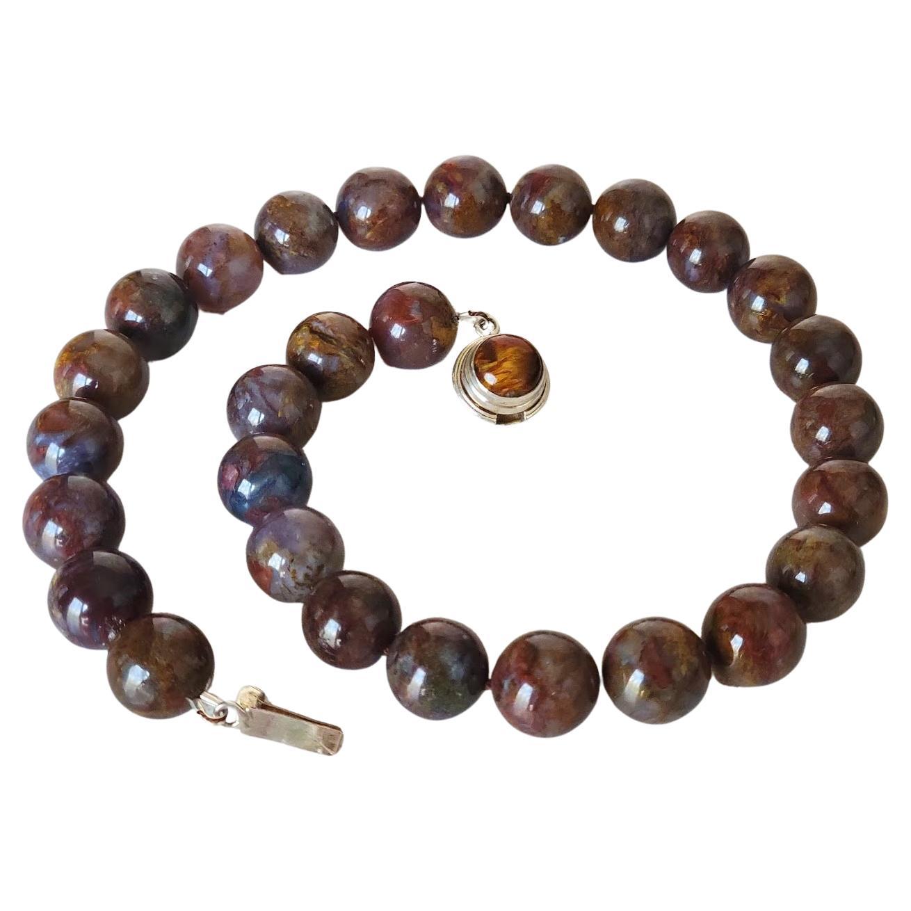 Brown Pietersite Knotted Necklace