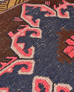 Braun & Rosa Soumak - • Vintage Turkish Flatweave Wool Rug (2′10″×4′5″) - • 1950s