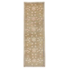 Brown & Pink Vintage Turkish Runner 3'2" x 9'2"