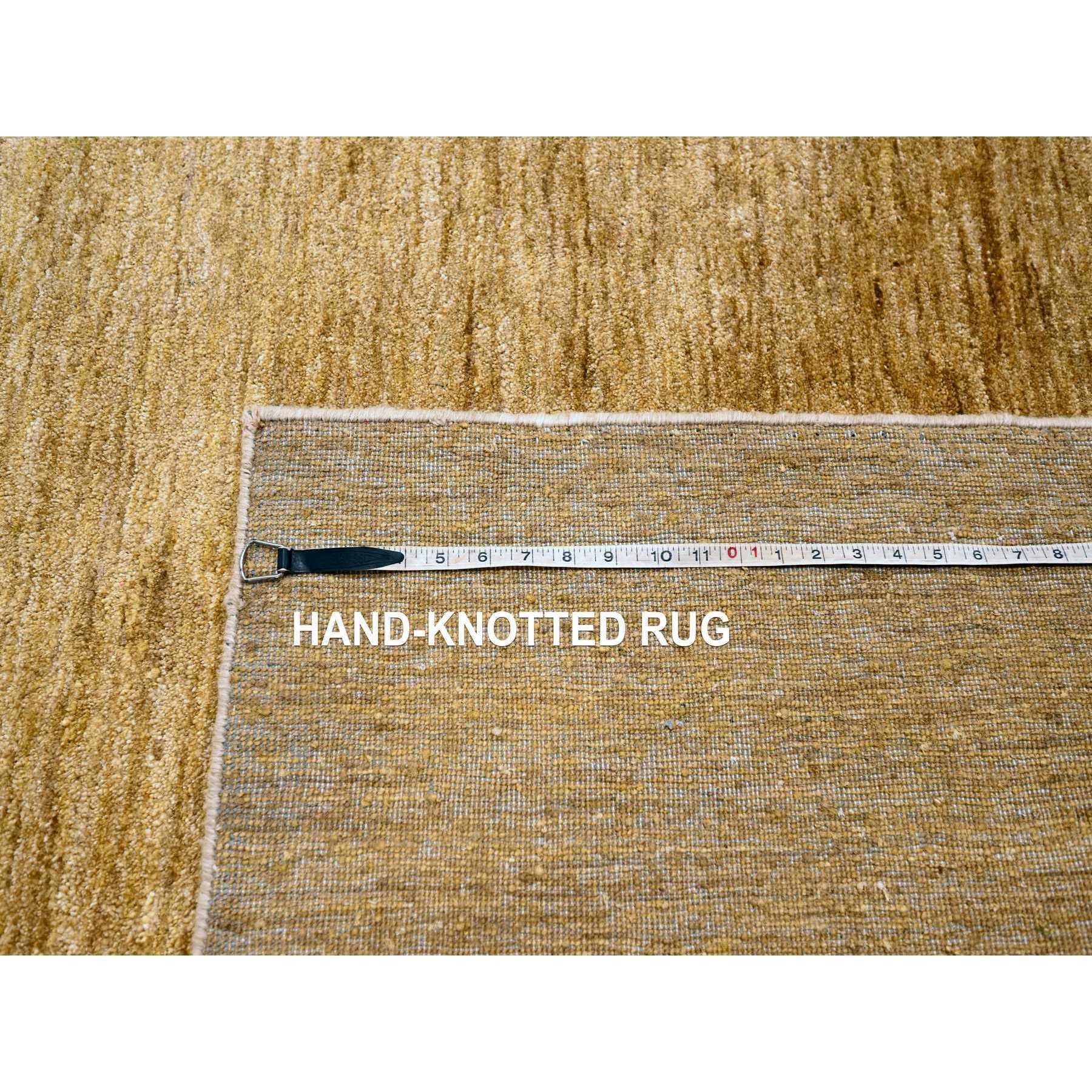 Brown Plain Solid Design Soft Pile Pure Sari Silk Hand Knotsted Rug 8'11