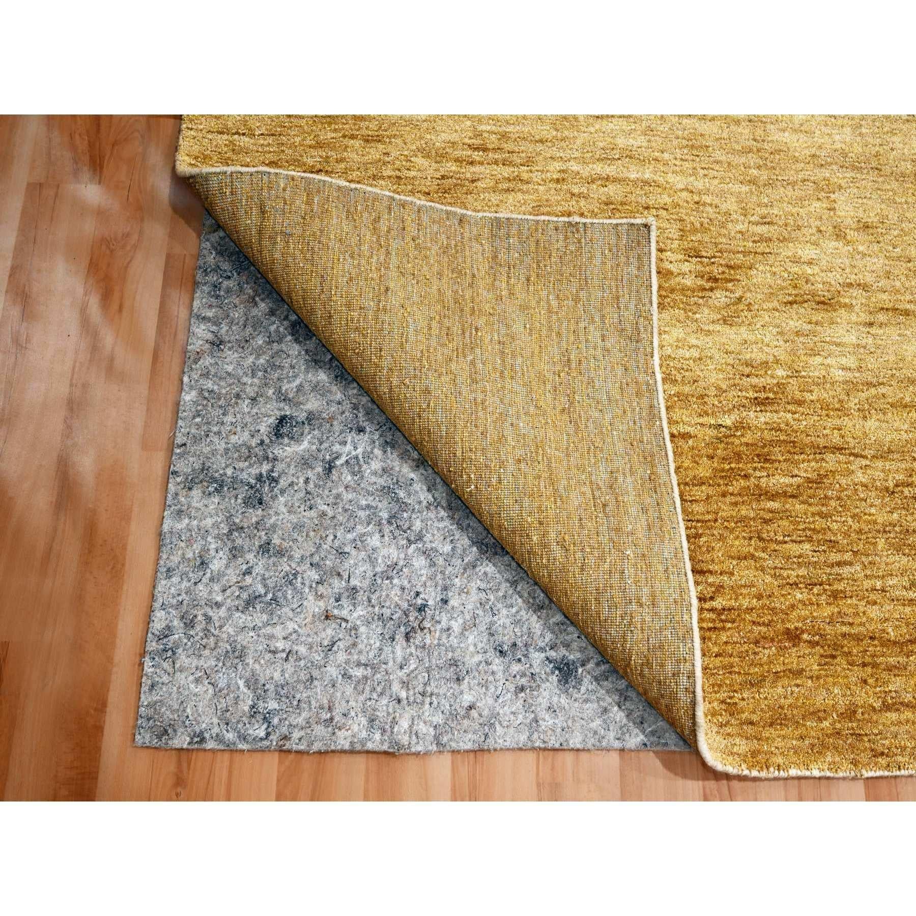 Indien Brown Plain Solid Design Soft Pile Pure Sari Silk Hand Knotsted Rug 8'11