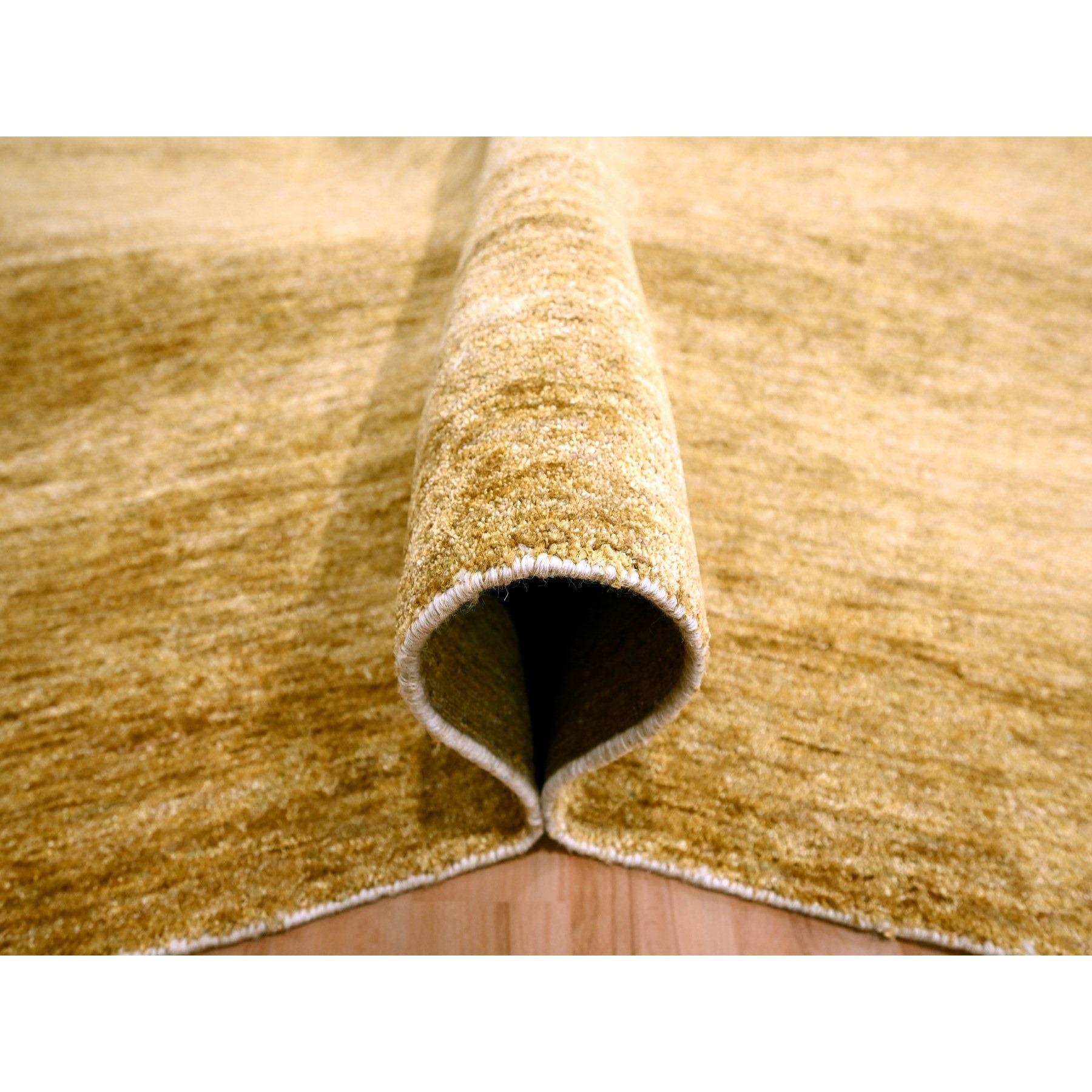 Noué à la main Brown Plain Solid Design Soft Pile Pure Sari Silk Hand Knotsted Rug 8'11