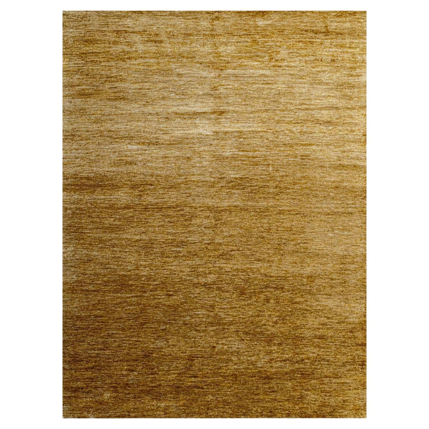 Brown Plain Solid Design weichen Flor reiner Sari Seide handgeknüpft Teppich 8'11" x 12'1"