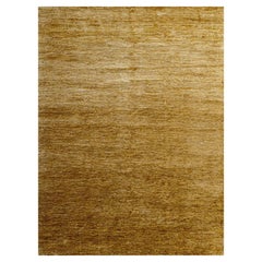 Brown Plain Solid Design Soft Pile Pure Sari Silk Hand Knotted Rug 8'11" x 12'1"
