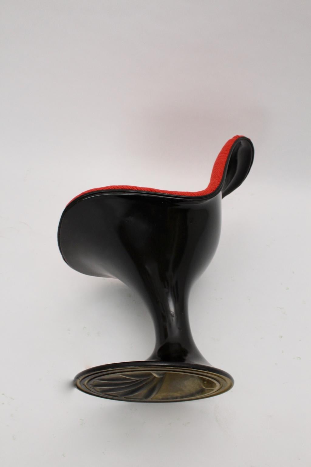 Space Age Brown Red Plastic Vintage Chair Markus Farner Walter Grunder c 1970 For Sale 1