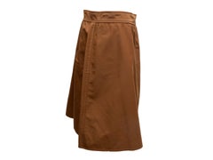 Brown Prada Nylon Wrap Skirt Size IT 44