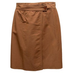 Brown Prada Nylon Wrap Skirt Size IT 44