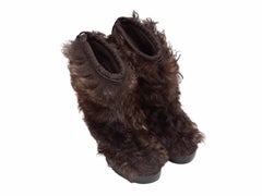 Brown Prada Sport Fur Boots Size 37