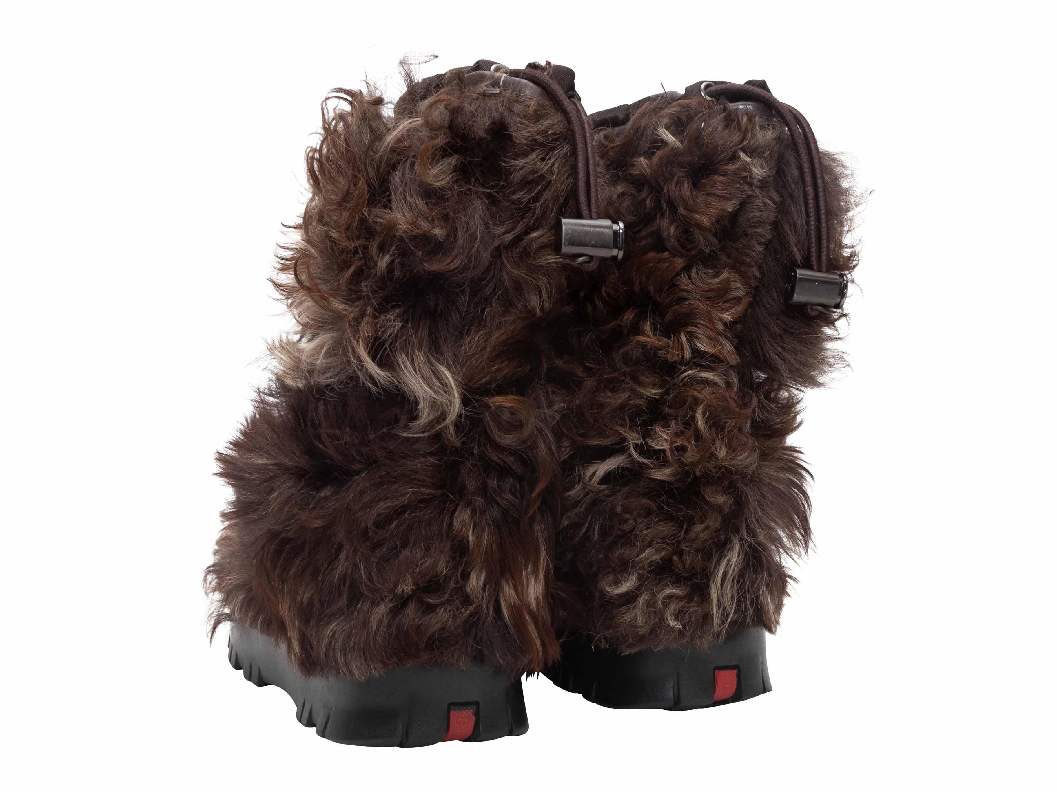 Brown Prada Sport Fur Boots Size 37 Bon état - En vente à New York, NY