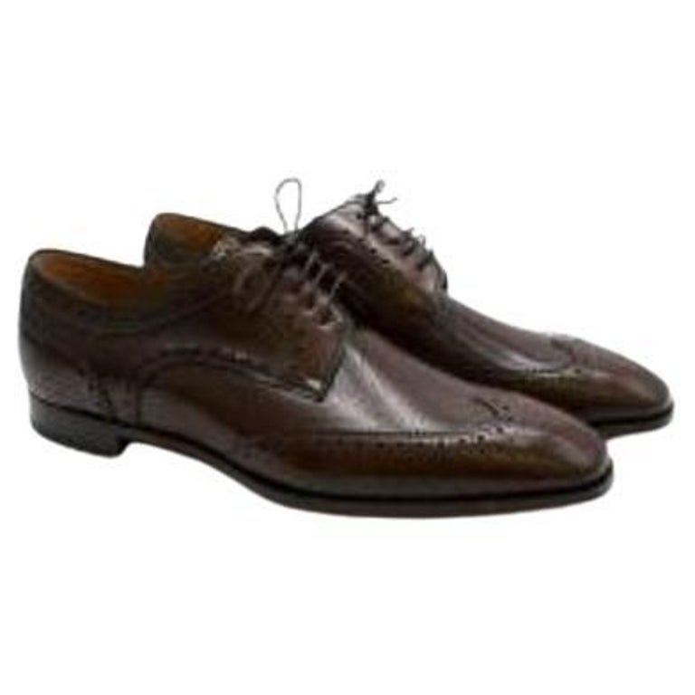 brown punched patent leather brogues For Sale at 1stDibs