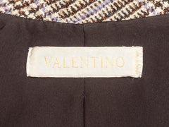 Brown & Purple Valentino Wool Glen Plaid Blazer Size US 12