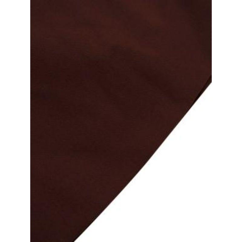 brown & purple wool crepe square-neck shift dress For Sale 5