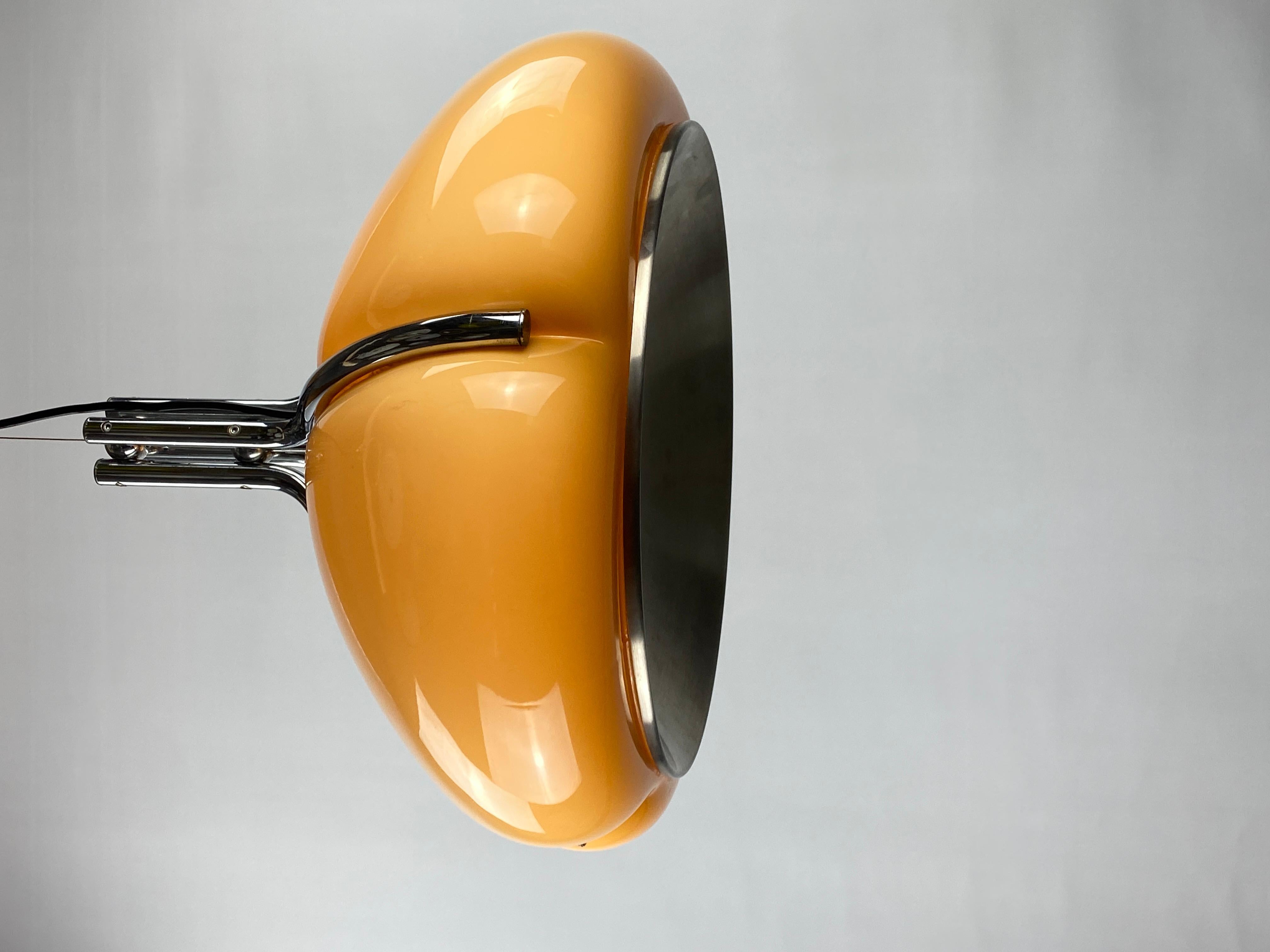 Chrome Brown Quadrifoglio pendant lamp designed by Harvey Guzzini for Meblo