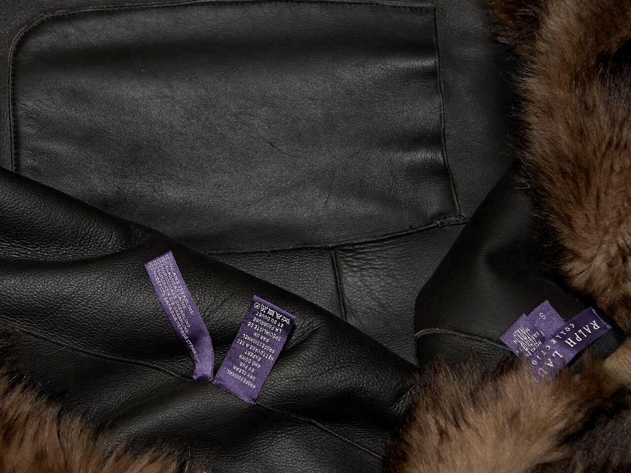 Black Brown Ralph Lauren Purple Label Shearling Vest