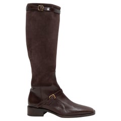 Brown Ralph Lauren Wildleder & Leder kniehohe Reitstiefel Größe 7