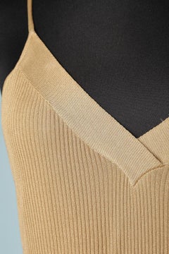 Brown rayon knit top Chanel