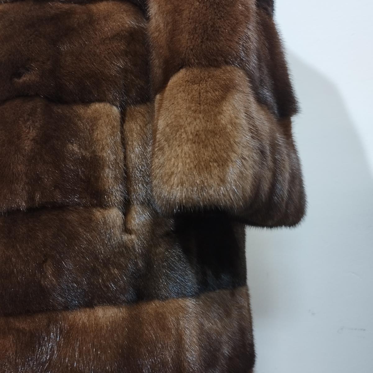 Cappotto marrone in vera pelliccia di visone A&M in vendita 1