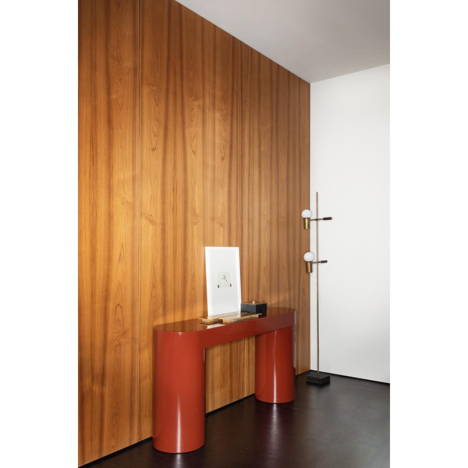 Post-Modern Brown Red Lazy-O Console by Somaschini For Sale