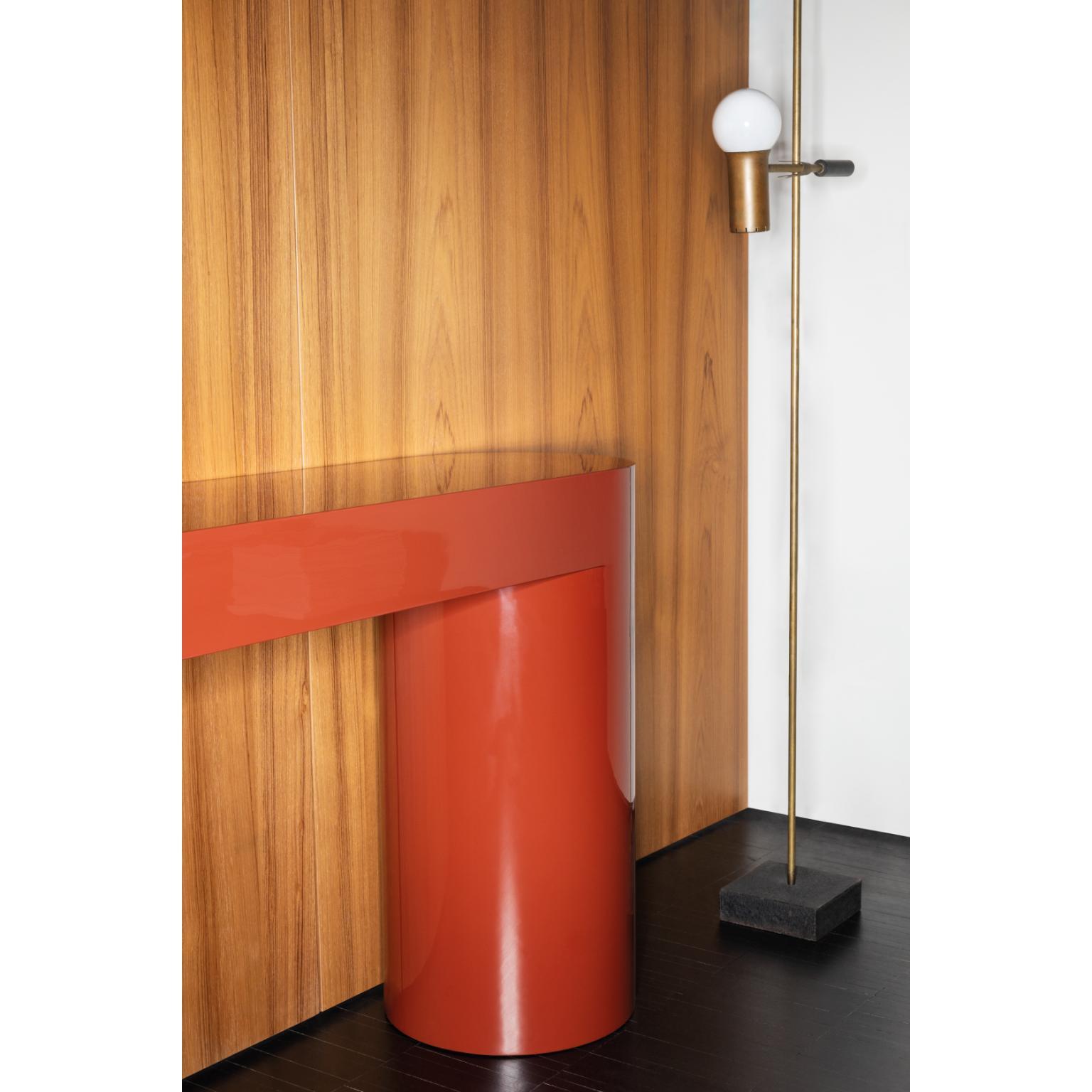 Italian Brown Red Lazy-O Console by Somaschini For Sale