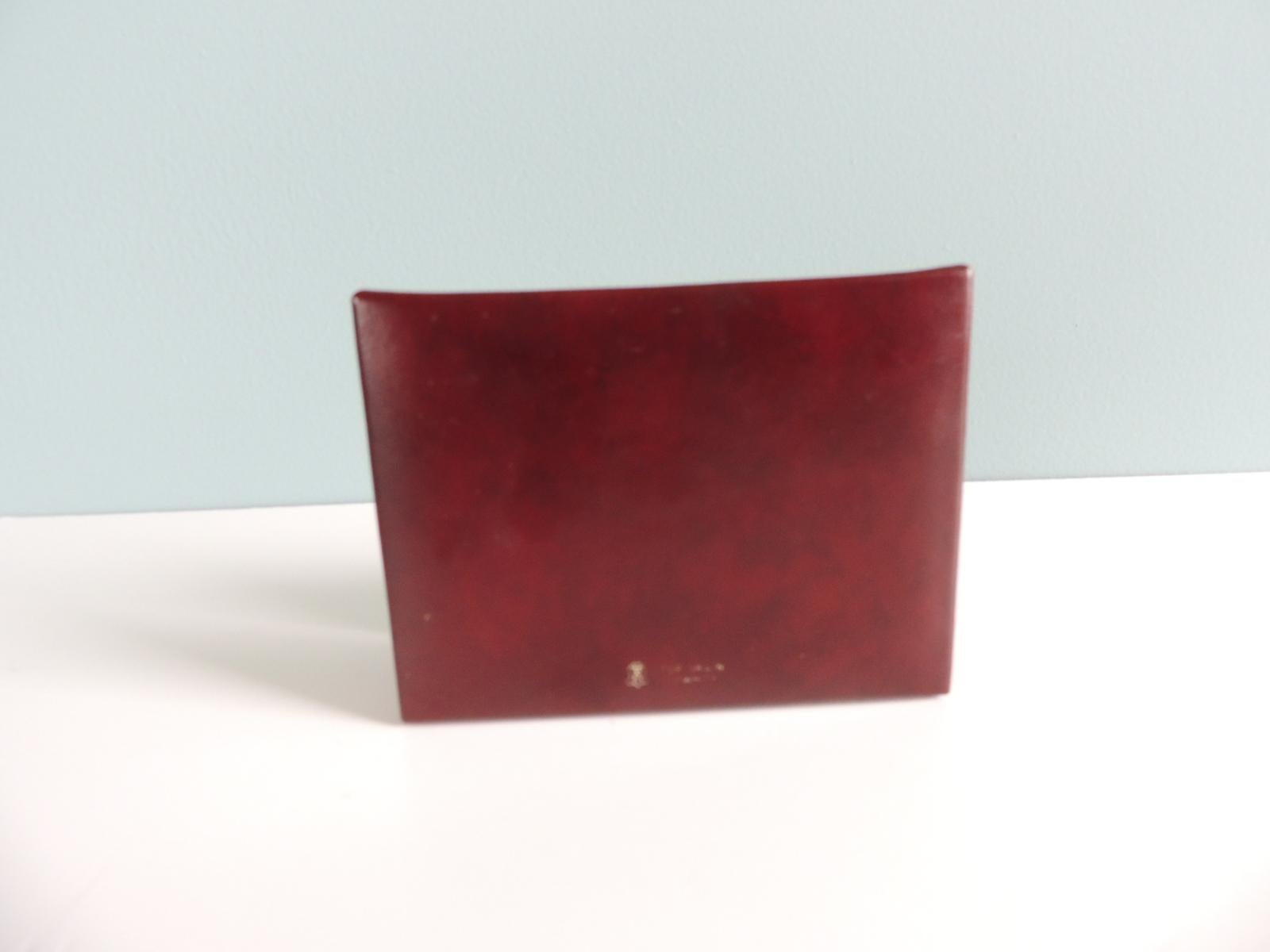 Late 20th Century Brown Reddish Leather Stationary or Letter Holder For Sale