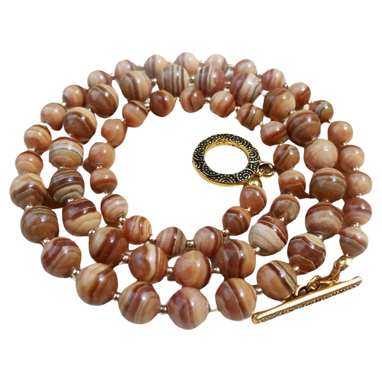 Brown Rhodochrosite Necklace For Sale