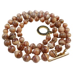 Collier de rhodochrosite Brown