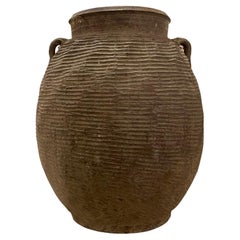 Brown Rib Textured Two Handled Vase, China, Contemporary