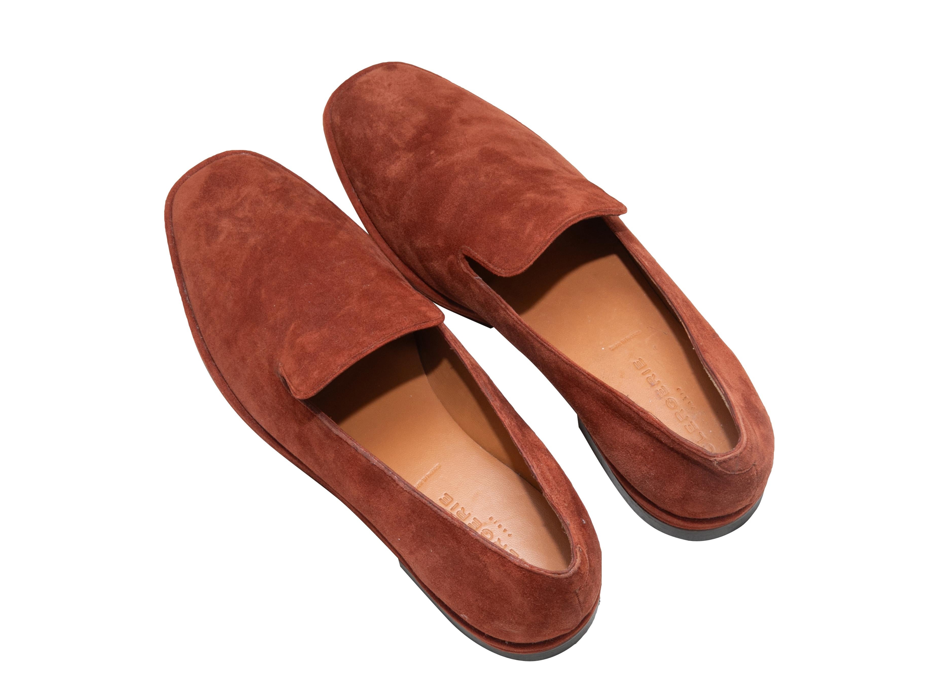 Brown Robert Clergerie Suede Loafers Size 40 In Good Condition For Sale In New York, NY