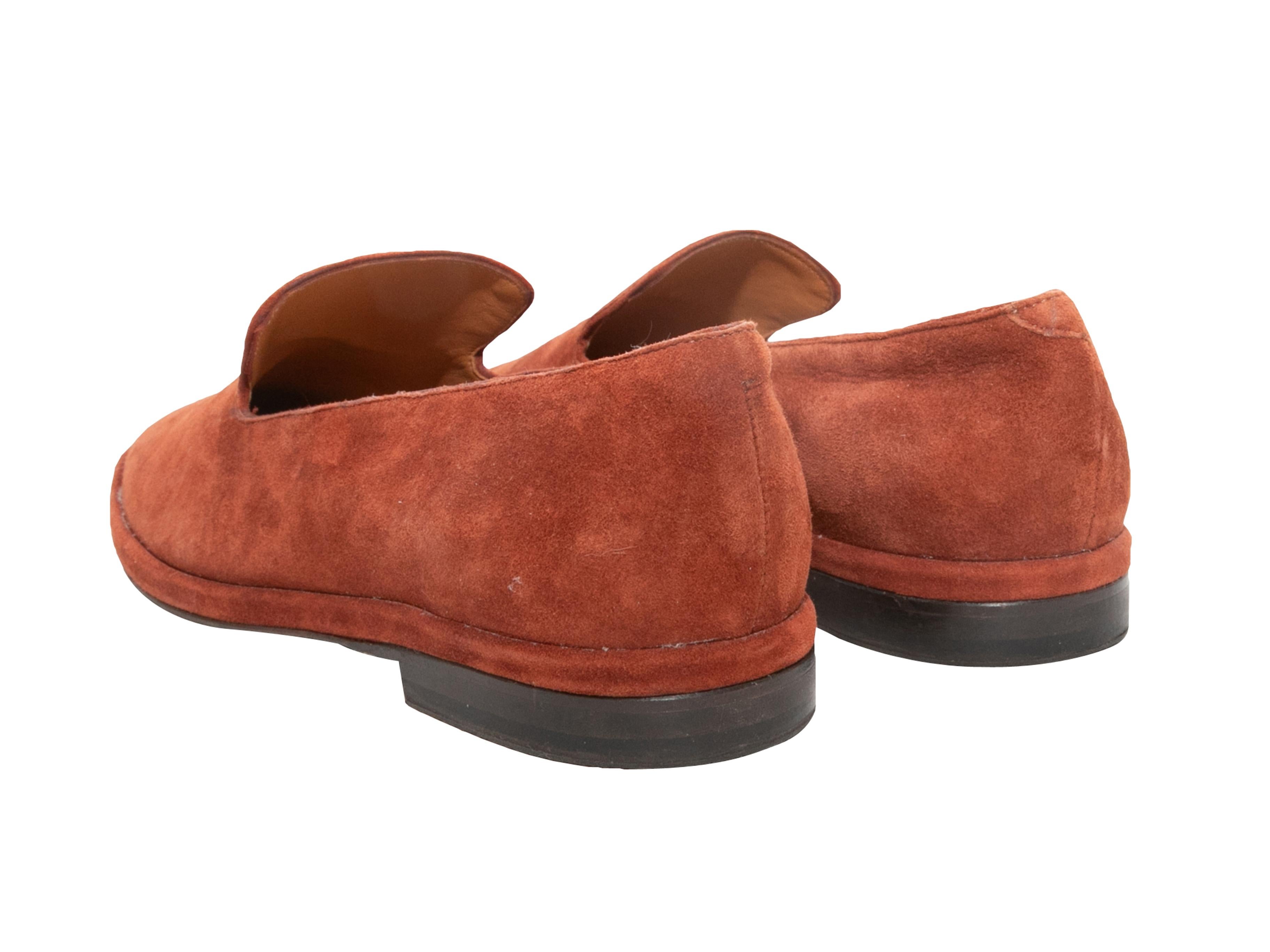 Women's Brown Robert Clergerie Suede Loafers Size 40 For Sale
