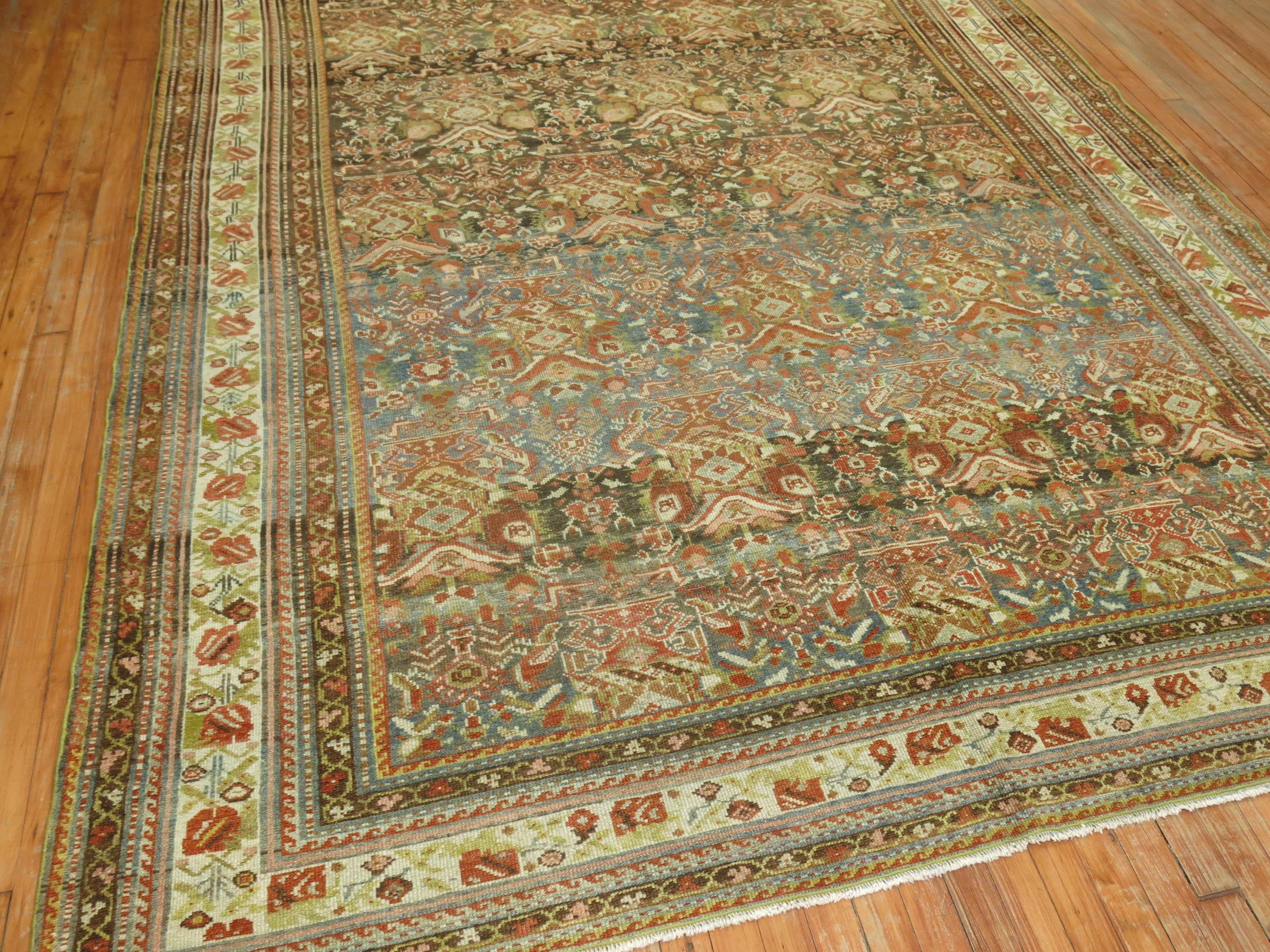 Antiker persischer Malayer-Teppich in Braun in Zimmergröße (Agra) im Angebot